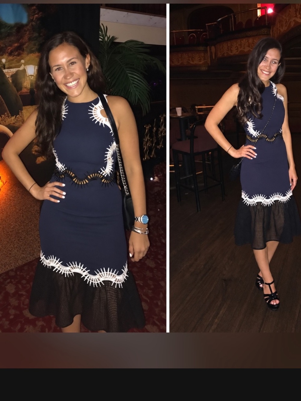 Jonathan Simkhai Embroidered Navy Mesh Cutout Midi Sleeveless Dress Size 0